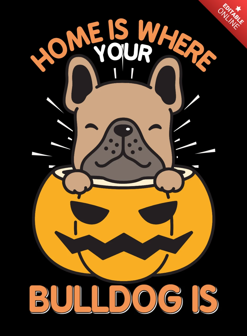 Verspielte Halloween-Bulldogge Designvorlage für anpassbare Heimdekoration