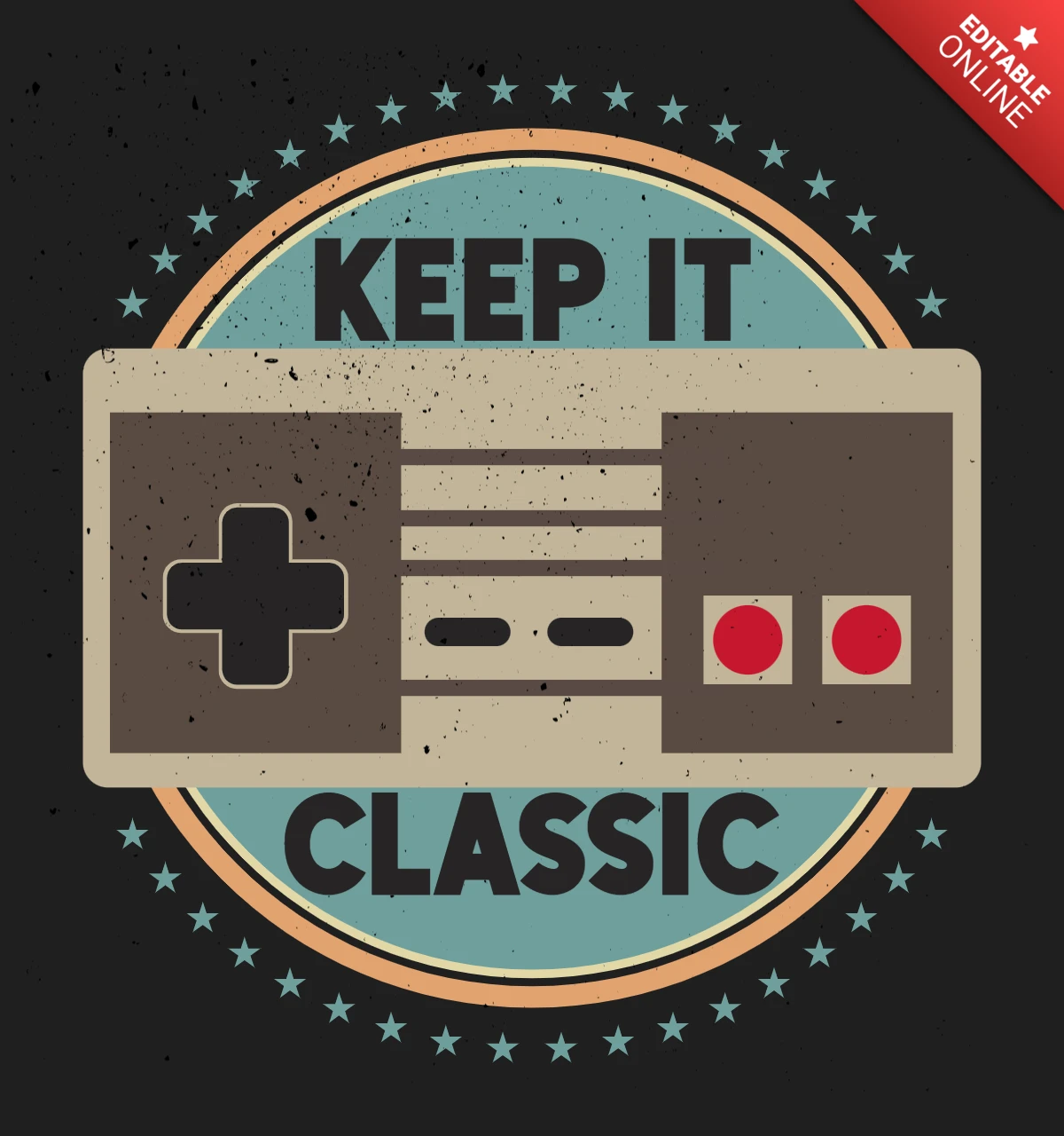 Vintage nintendo controlador retro gaming diseño de la camiseta