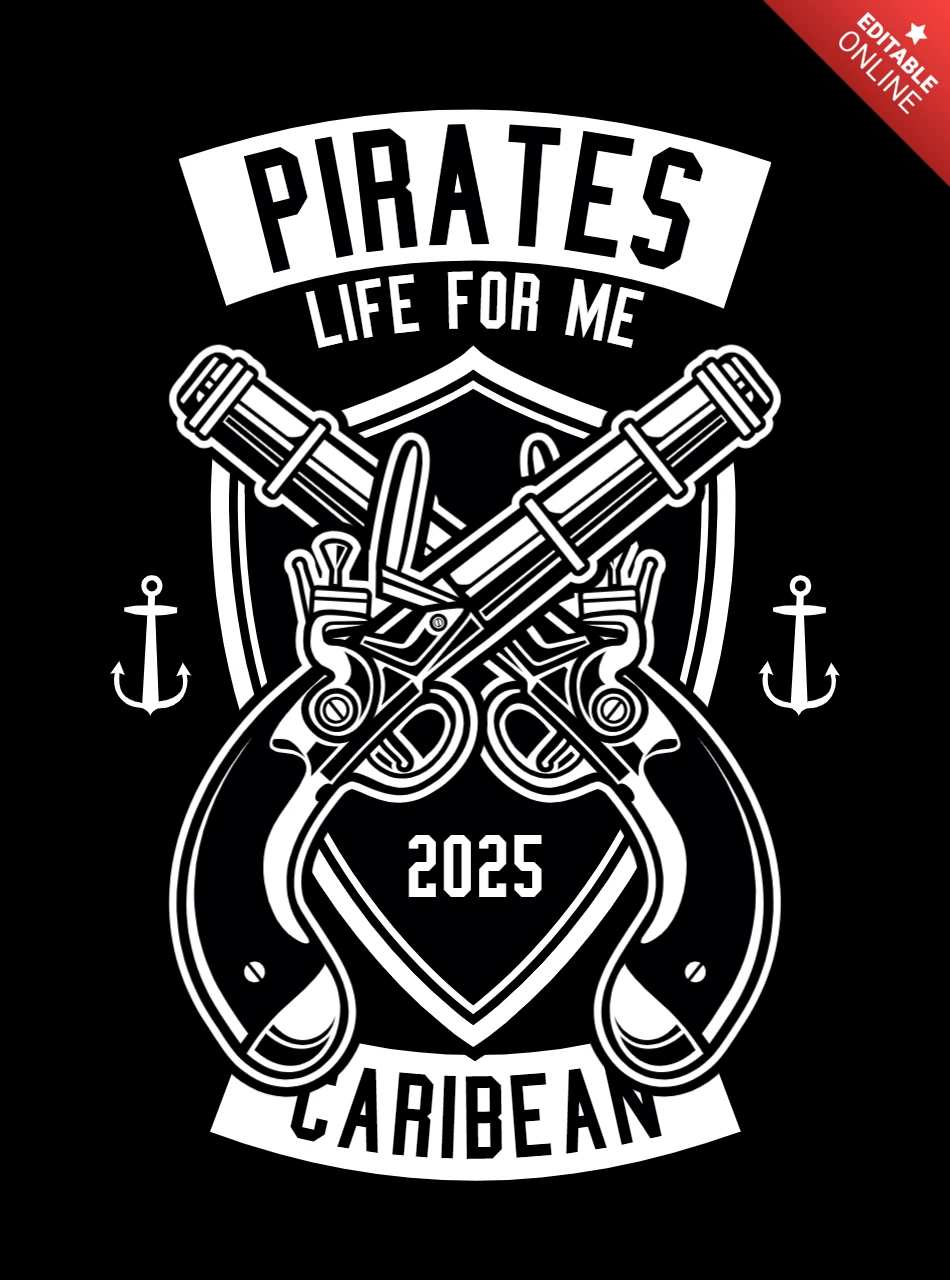 Szablon projektu koszulki Pirates Life