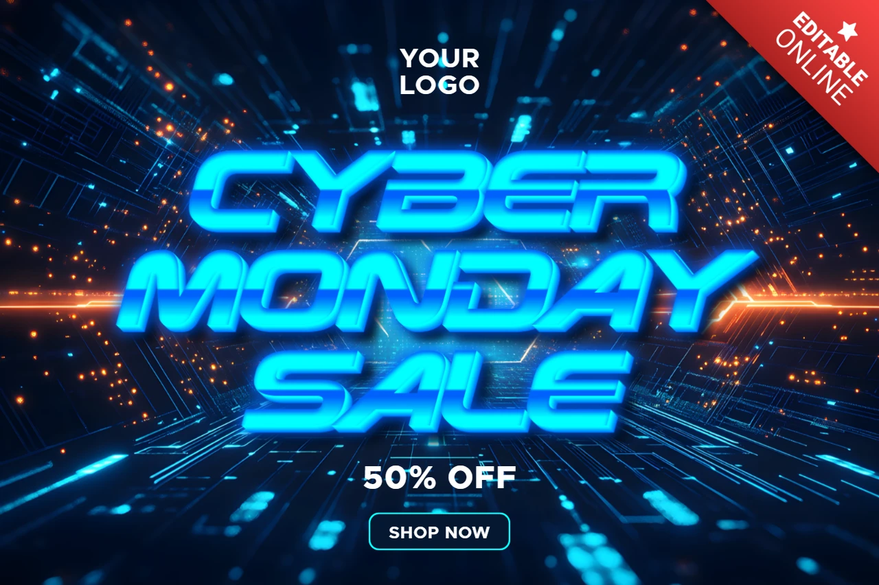 Cyber-Monday-Verkauf Design Werbebanner Vorlage