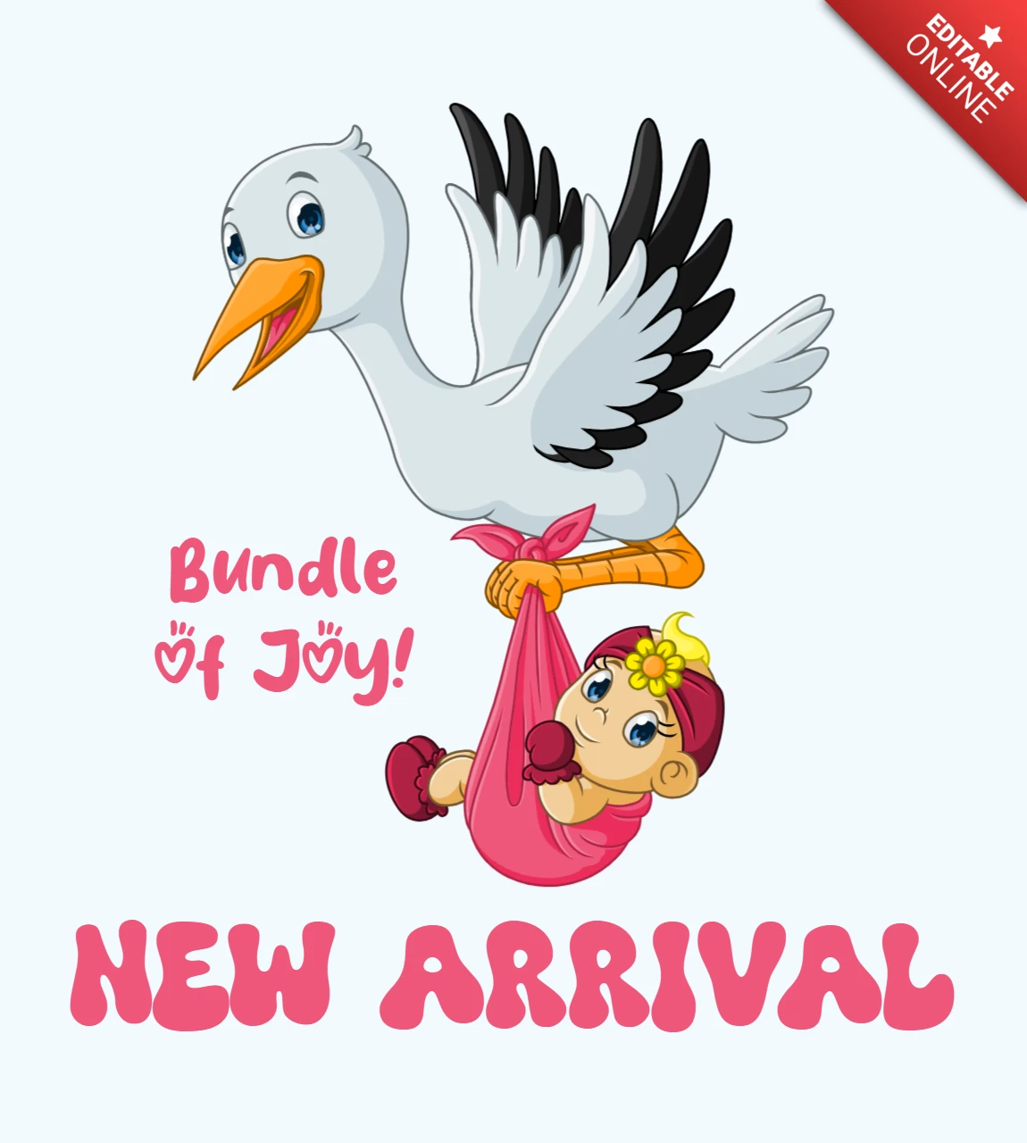 Modèle de design de nouvelle arrivée pour les faire-part de naissance