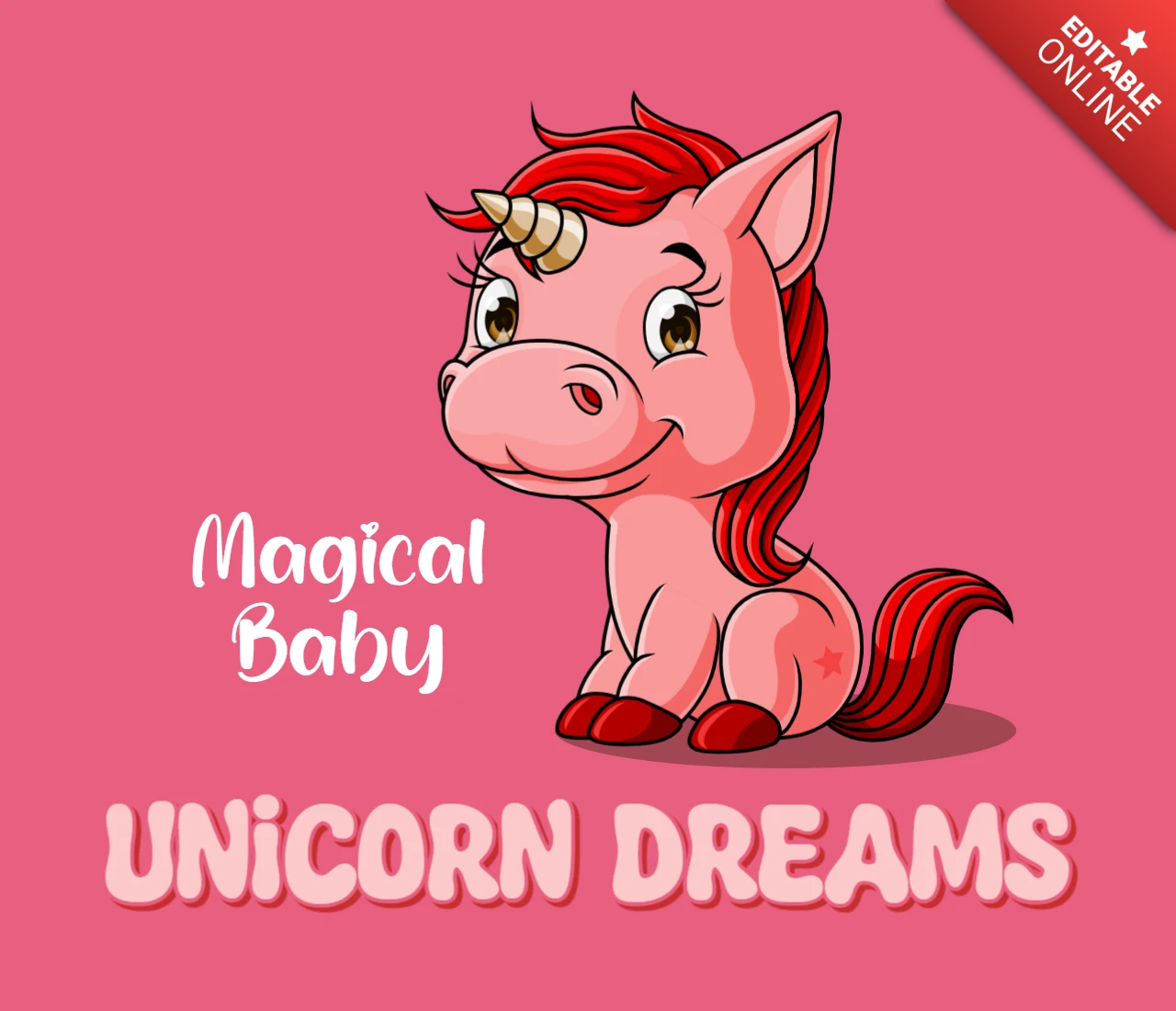 Magical Baby Unicorn Dreams Design Cut Girly Template