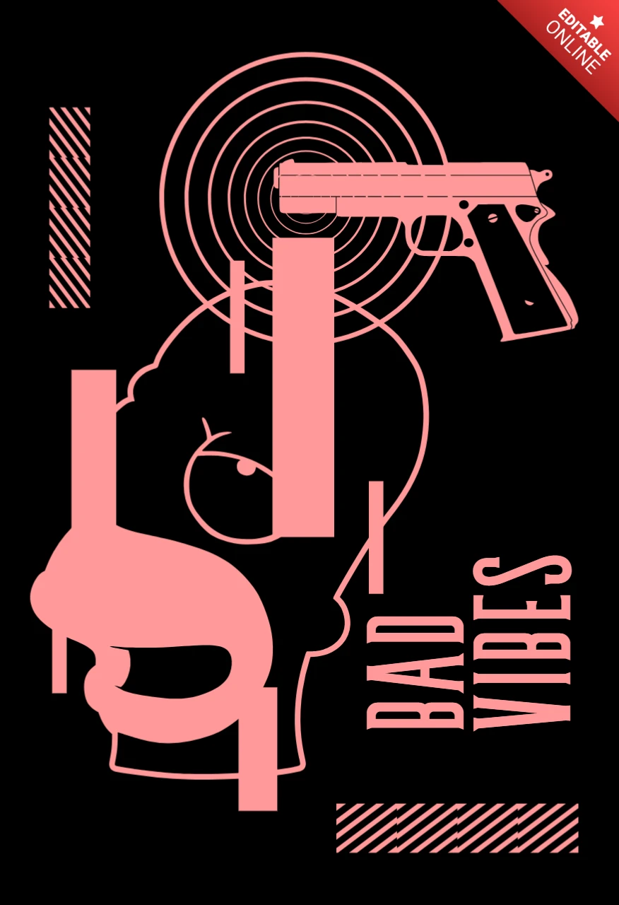 Bad Vibes Homer Graphic Design Template for Apparel and Merchandise