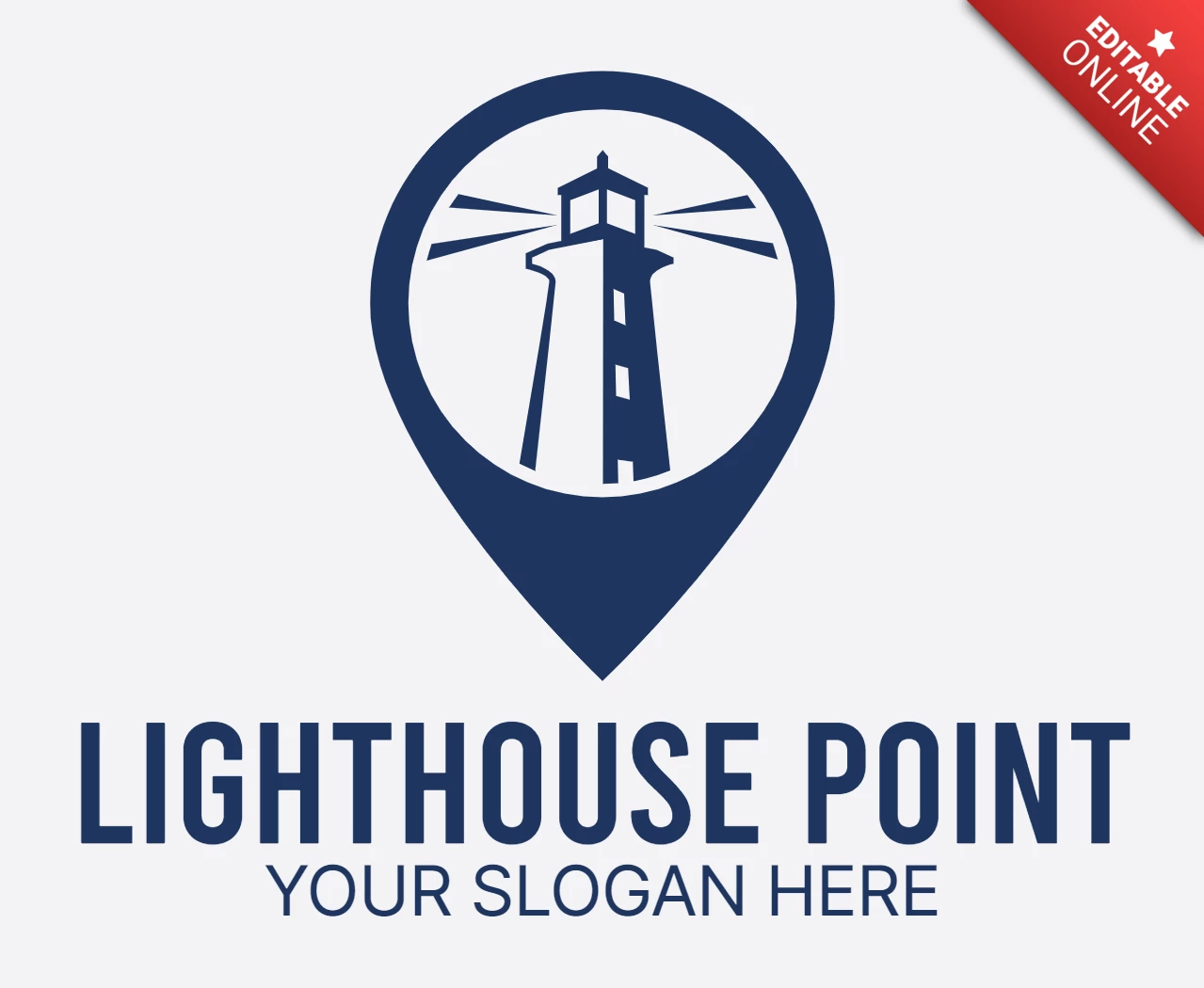 Light House Point Logo Design Template
