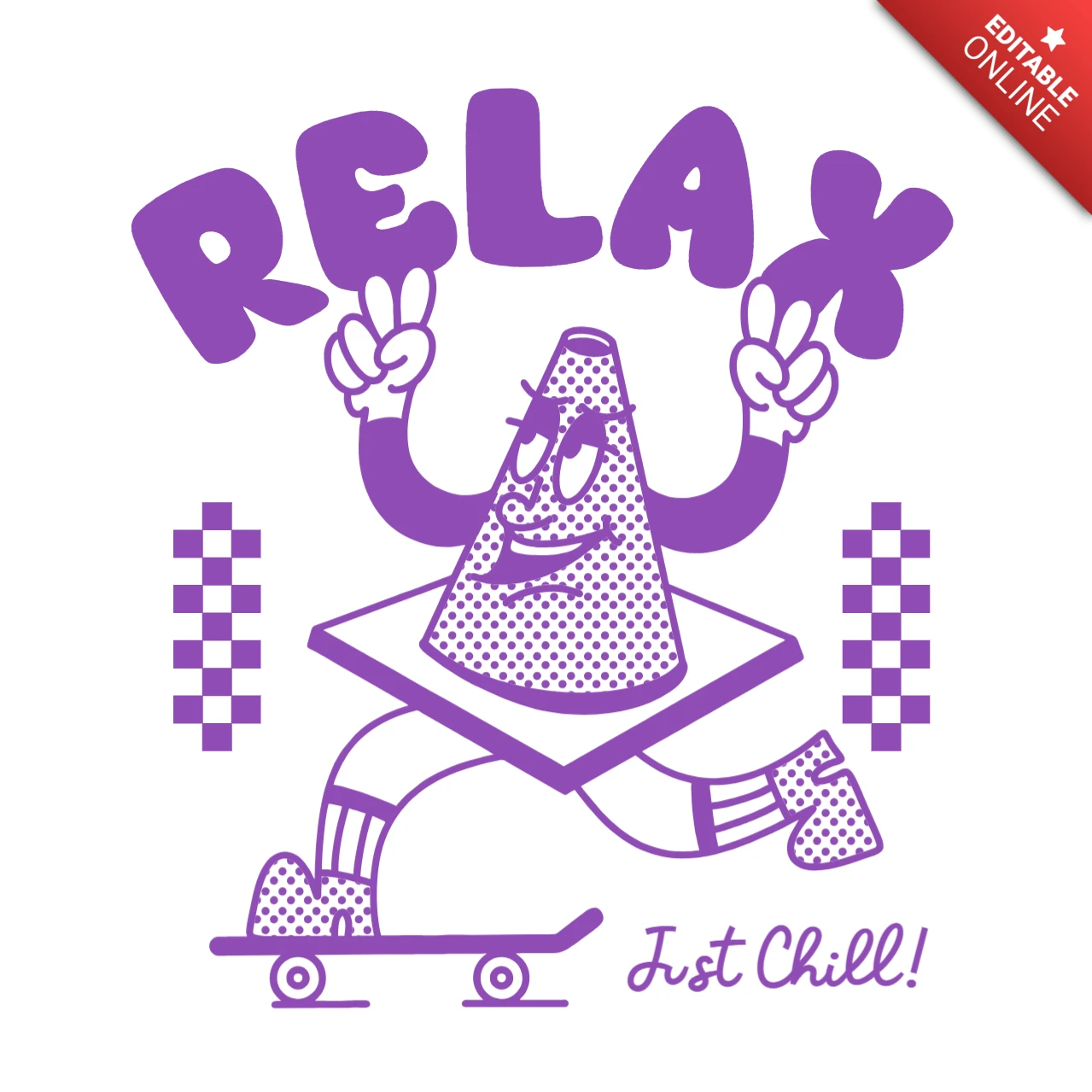 Retro Chill Vibes Graphic Design Template for Relaxation Apparel