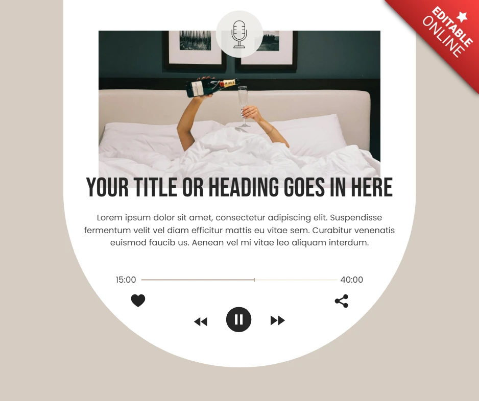 Modelo de podcast de estilo de vida moderno com layout de conteúdo envolvente