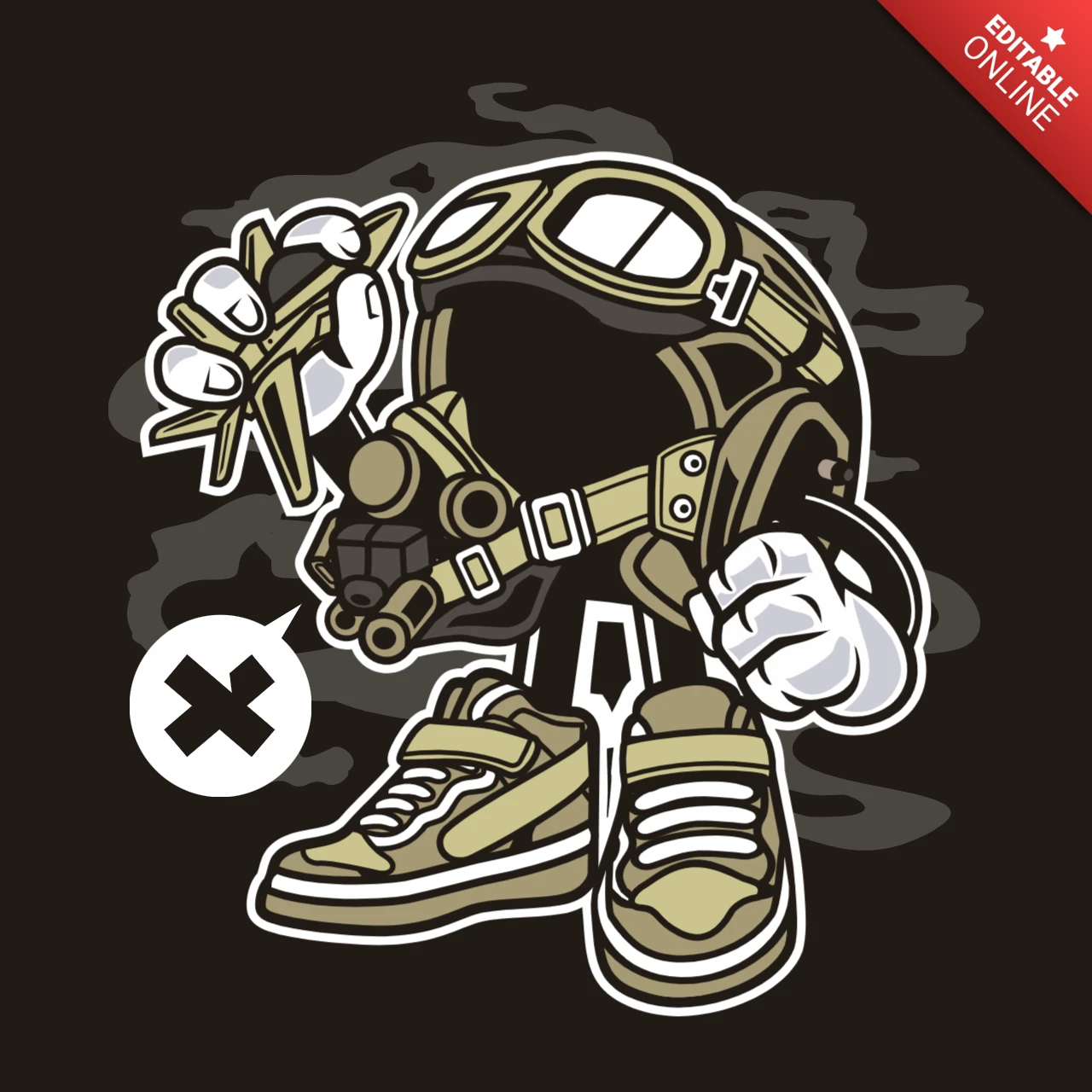 Casque de chasseur à réaction, personnage de bande dessinée, modèle de t-shirt