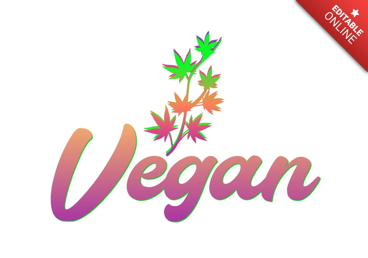 Vegan Weed Leaf T-shirt Design Template