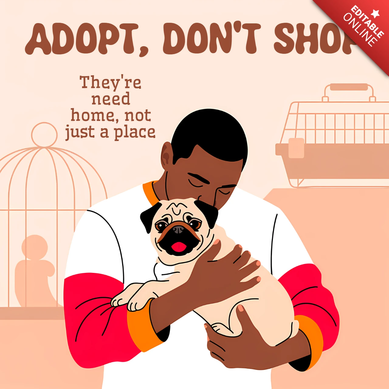 Adopt Don't Shop Design Template for Pet Adoption Awareness Poster