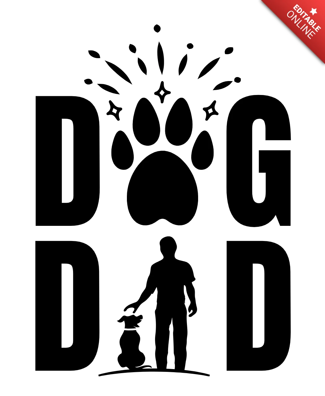 Hund vater t-shirt design vorlage