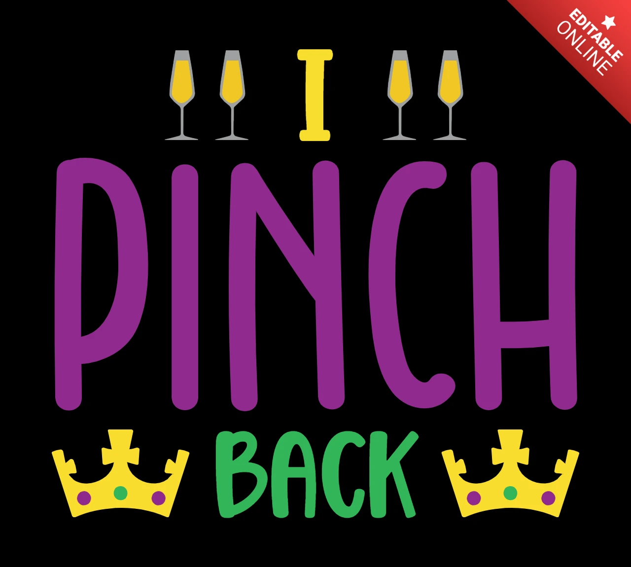 Modello di design tipografico giocoso: tema di celebrazione "i pinch back