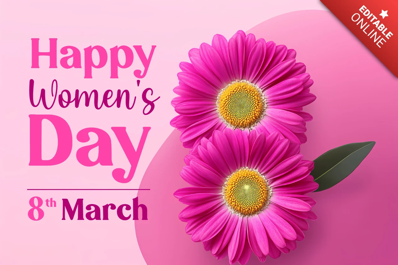 Happy Women's Day Design Template for Celebrating 8th March