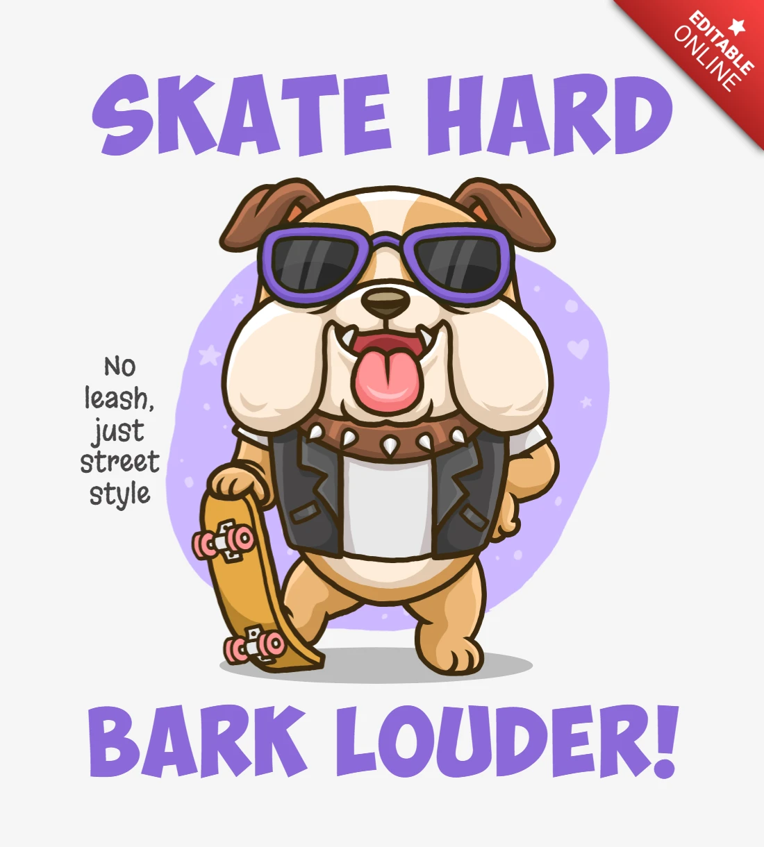 Cool Dog Skateboarding Design Template for Fun and Stylish Projects