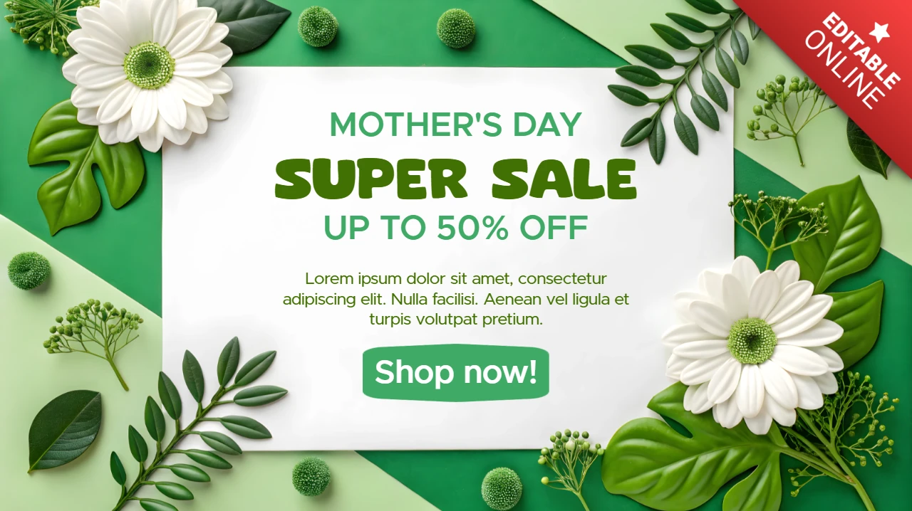 Plantilla de venta para el Día de la Madre - elegante diseño floral para promociones
