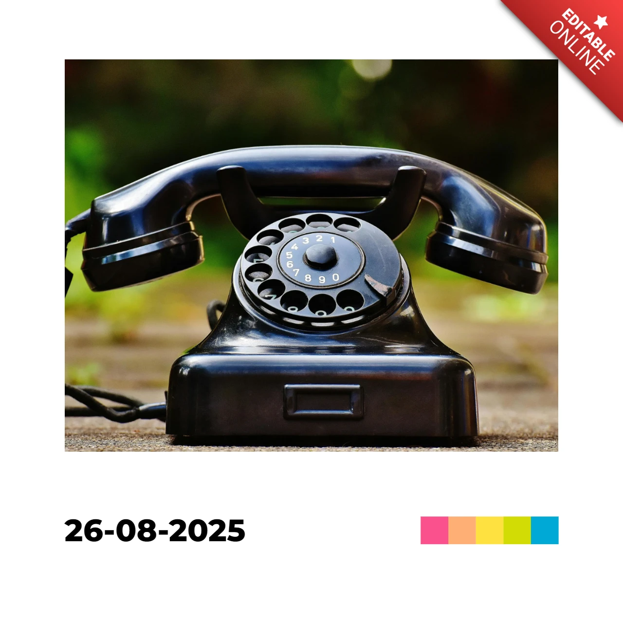 Vintage Phone Polaroid Instagram Post Design Template