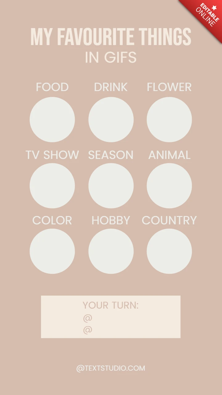 Modelo de design de postagem de história do Instagram com gif de minhas coisas favoritas