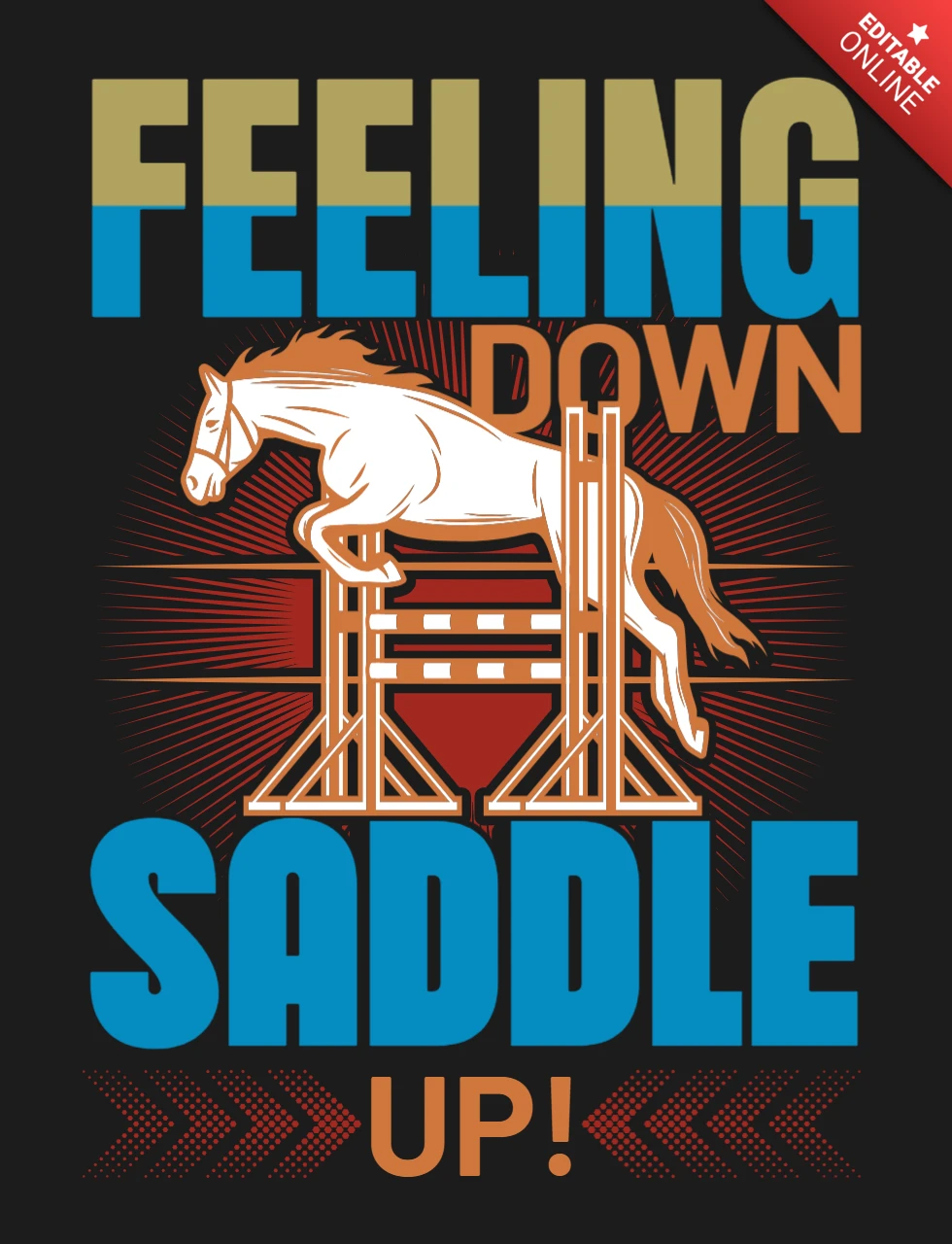 Modelo de design de camiseta de corrida com cavalos se sentindo mal