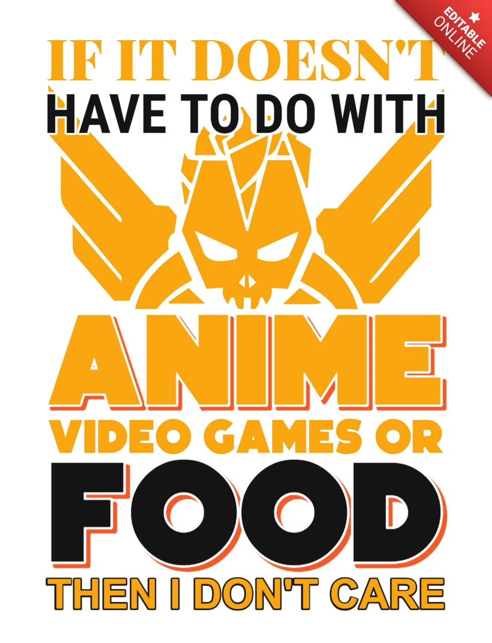 Bold Graphic Design Template for Anime, Video Games, and Food Enthusiasts