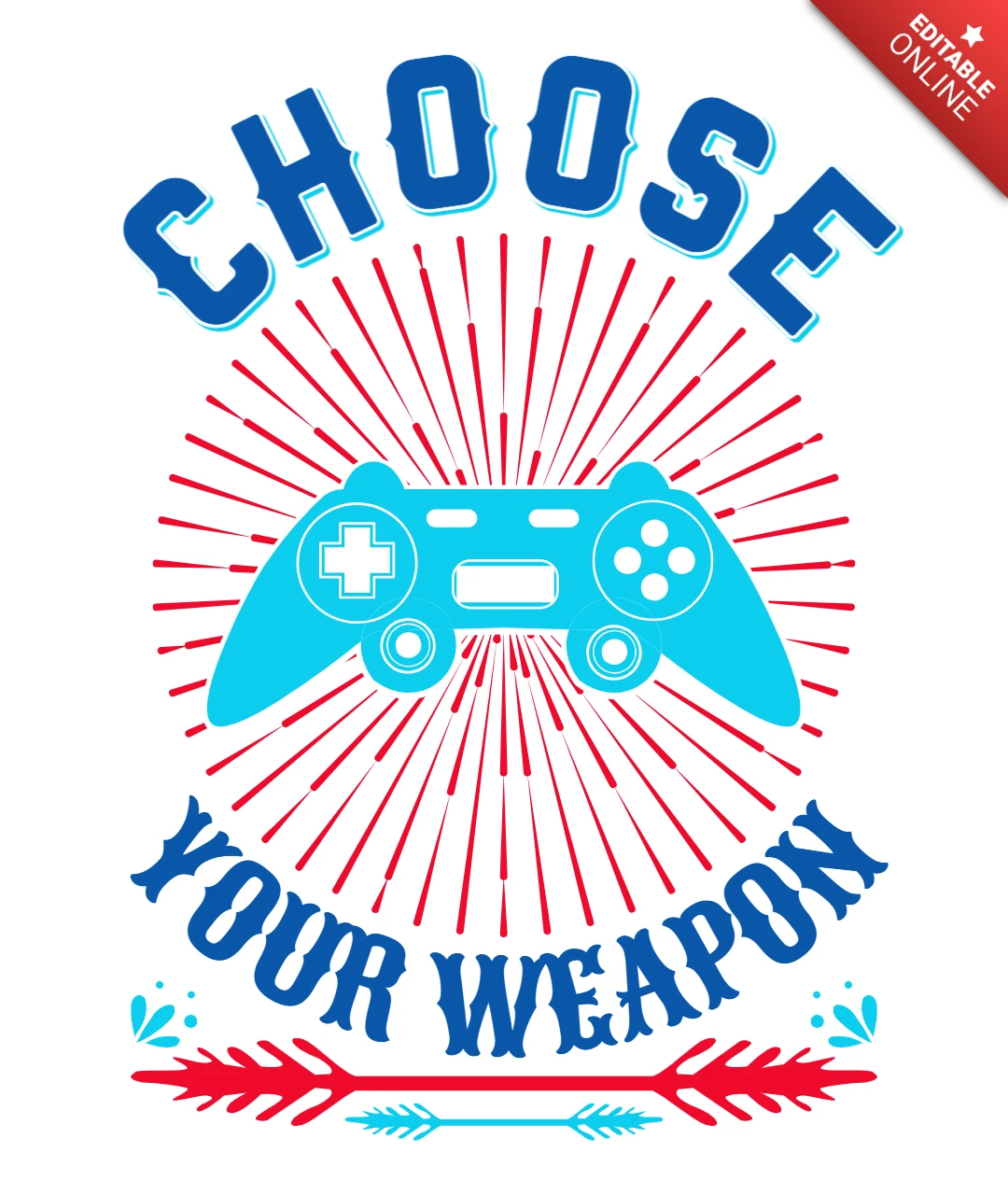 Retro Gaming Design Template: Choose Your Weapon
