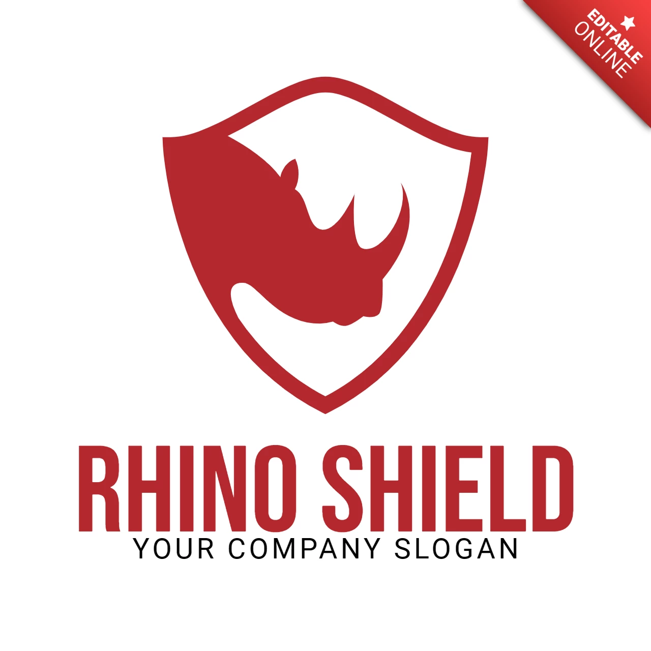Escudo de rinoceronte plantilla de diseño de logotipo de animales