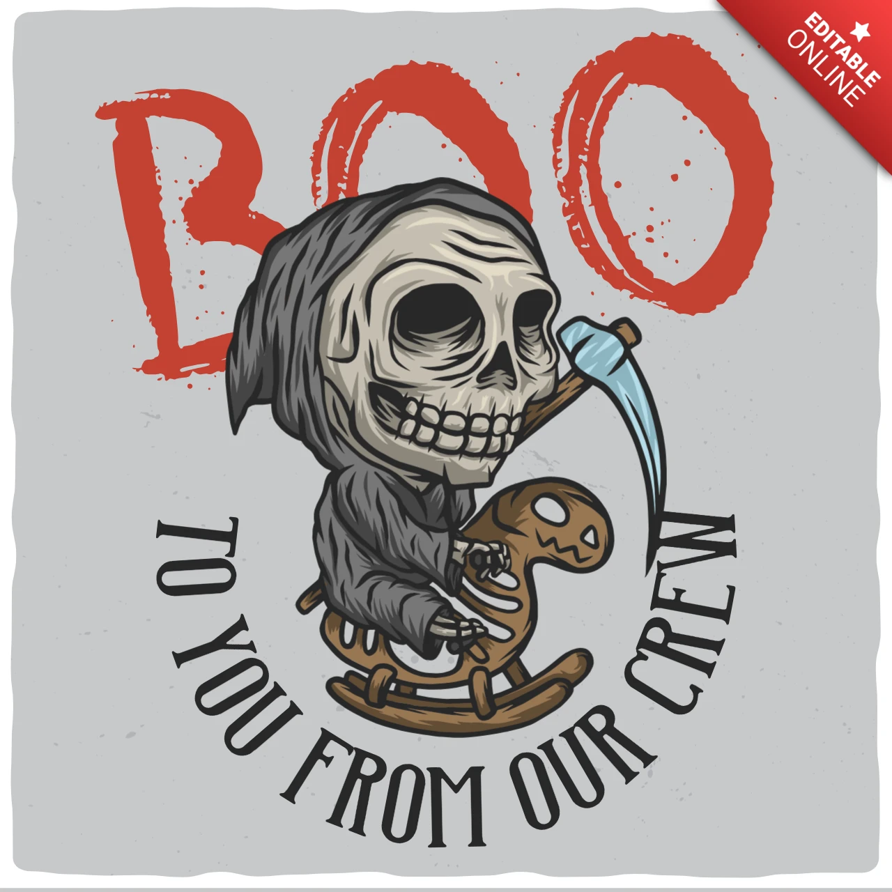 Little Death On Toy Horse T-shirt Design Template