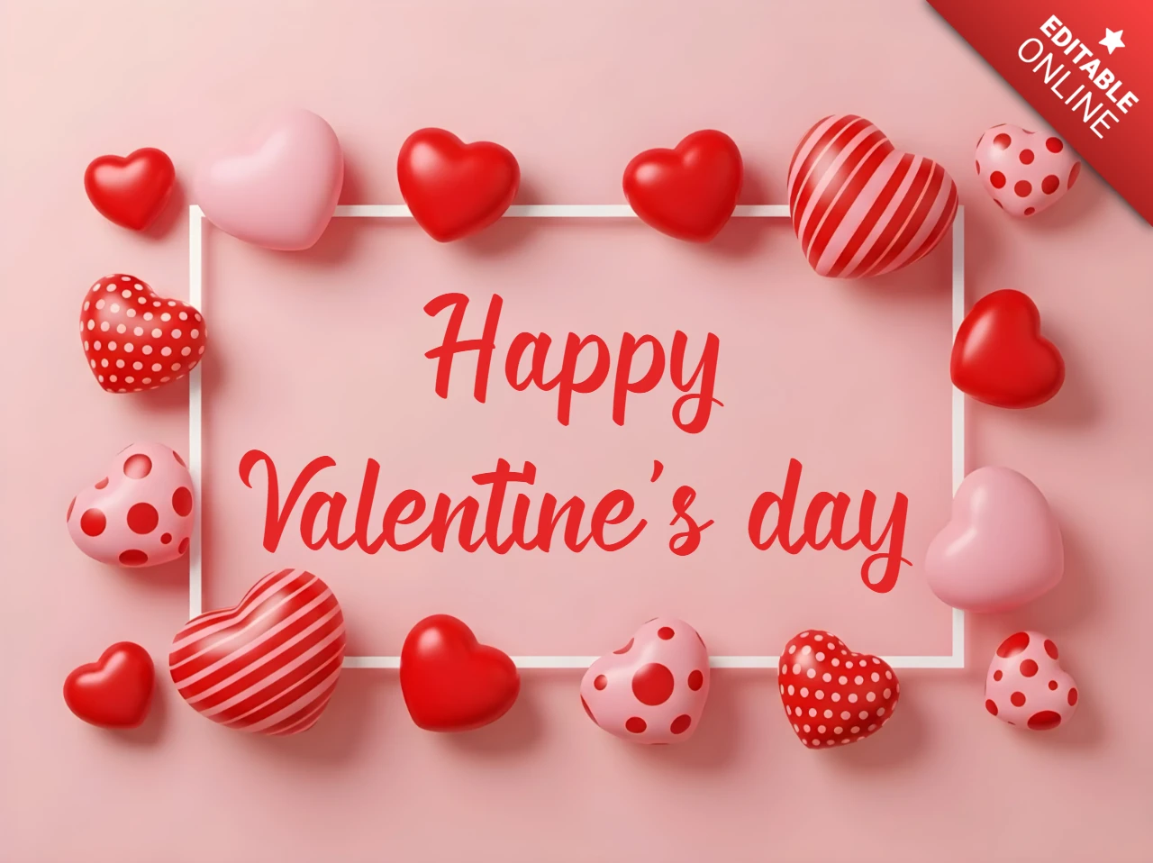 Valentine's Day Heart Design Template for Greeting Cards