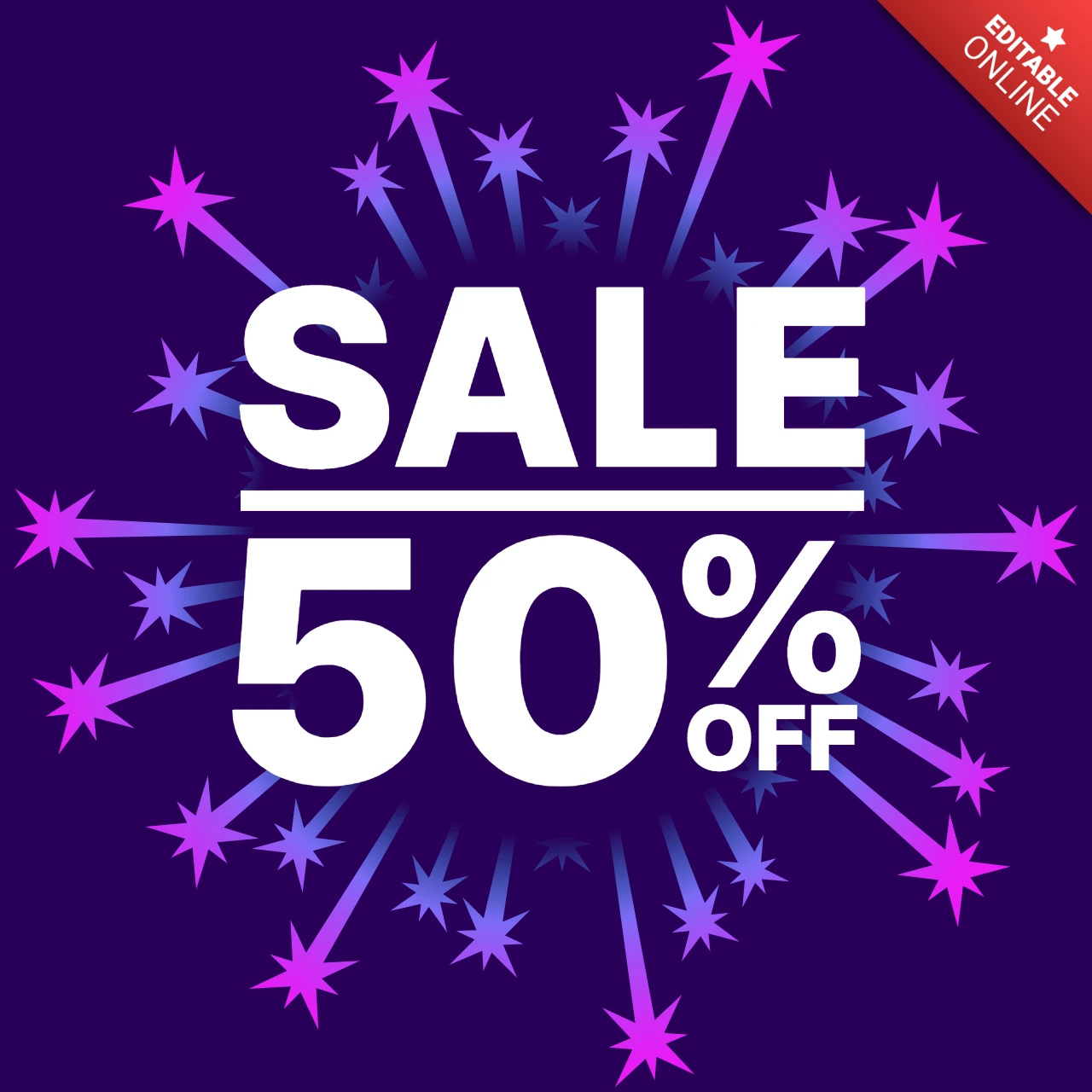 Eye-Catching Sale Design Template for 50% Off Promotions