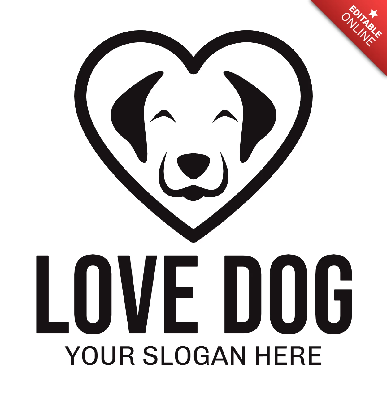 Liebe hund logo entwurfsvorlage
