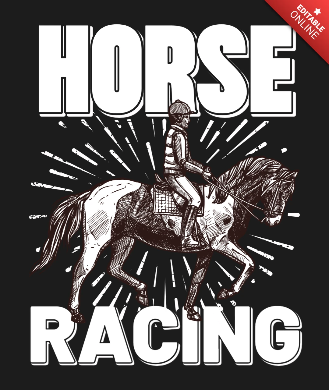 Vintage Horse Racing Design Template for Apparel and Merch