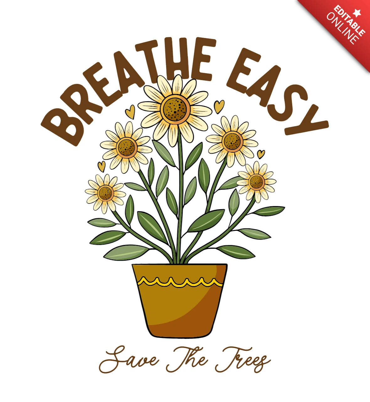 Breathe Easy & Save the Trees Inspiring Eco-Friendly T-Shirt Design Template