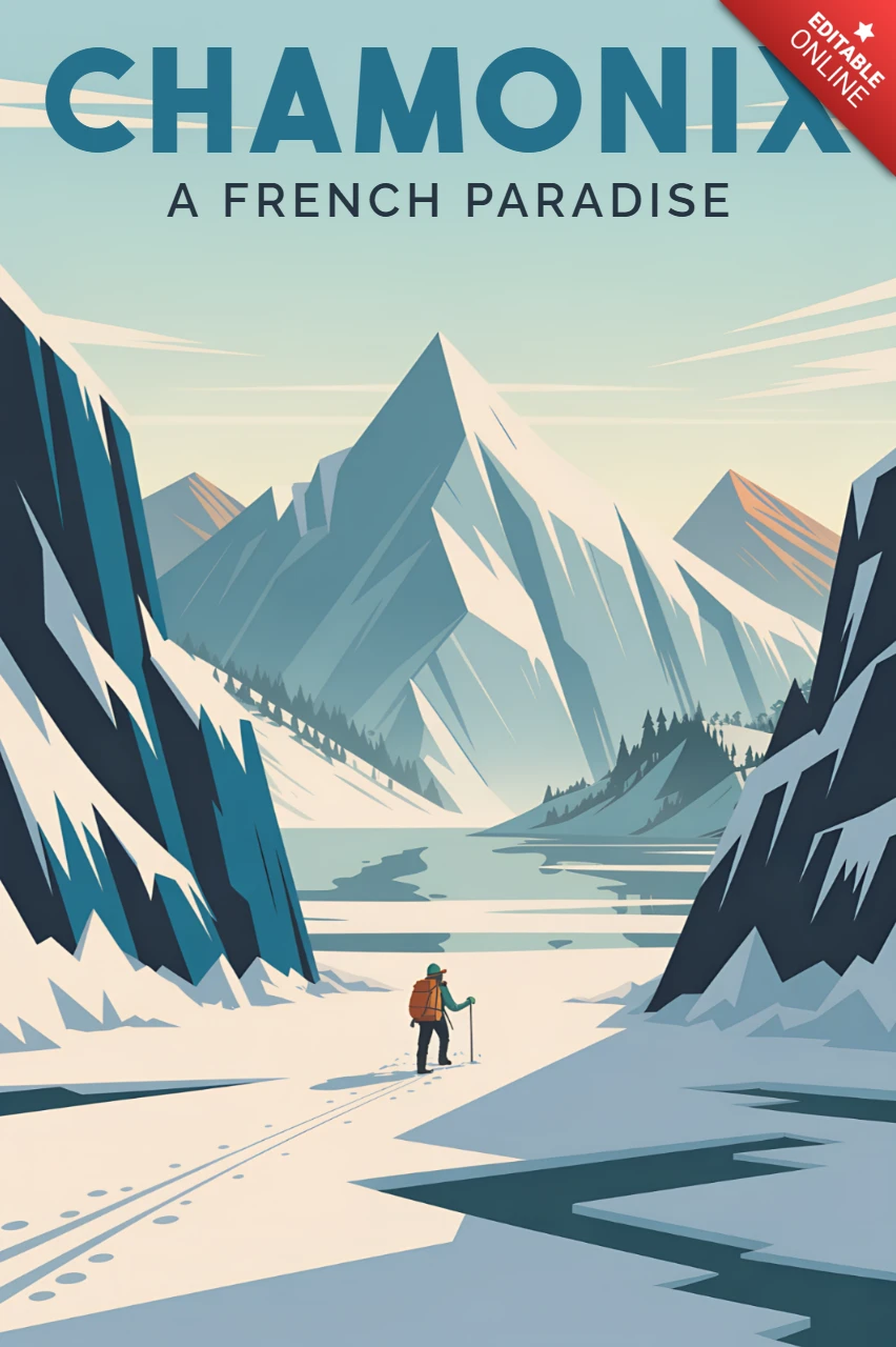 Chamonix Bergabenteuer Designvorlage für Reiseposter