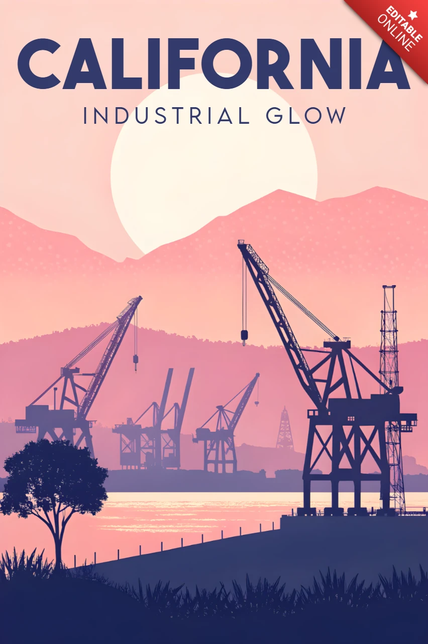 Conception rétro industrielle de Californie pour des affiches de voyage impressions