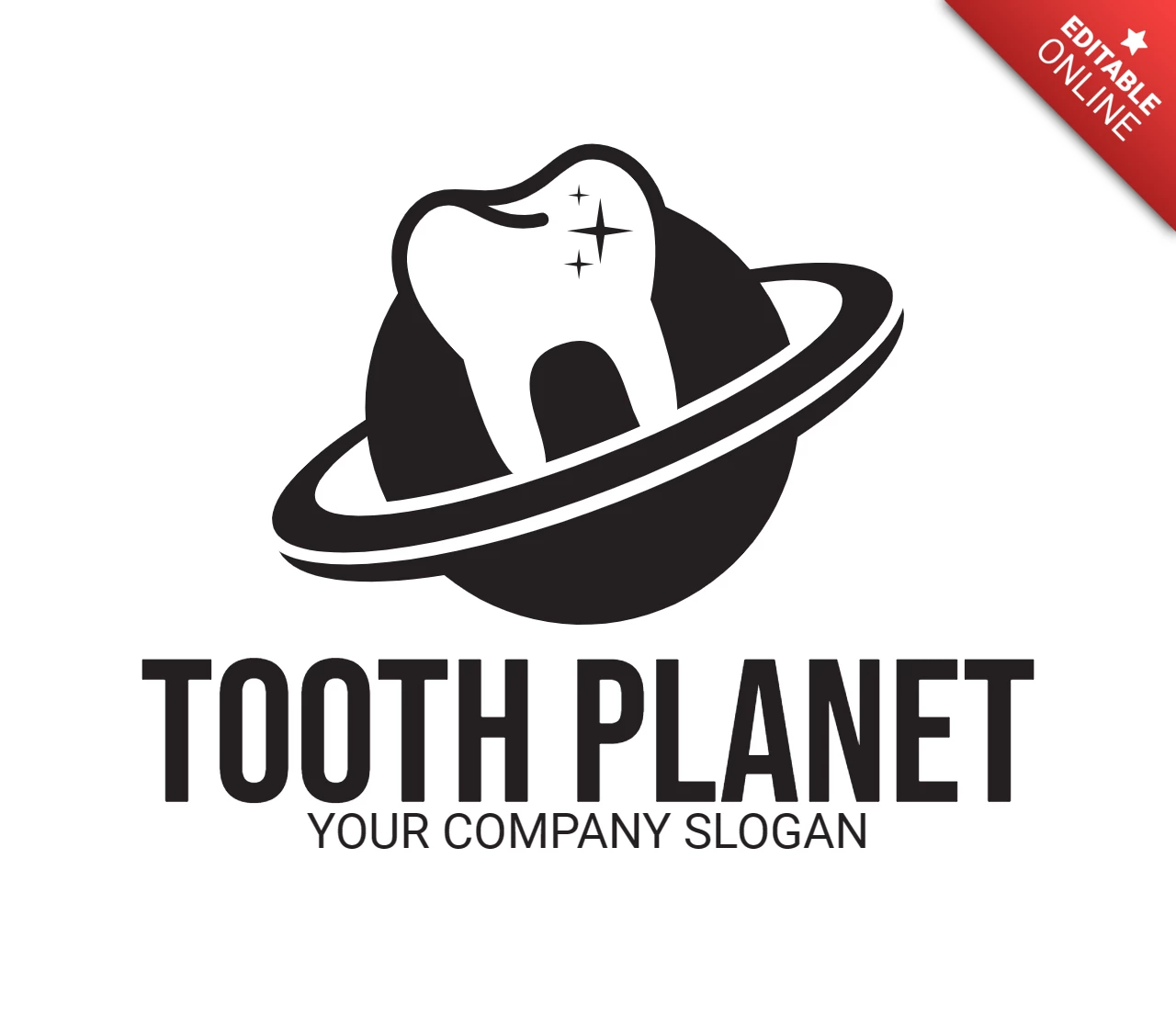 Modello di logo per il pianeta dentale