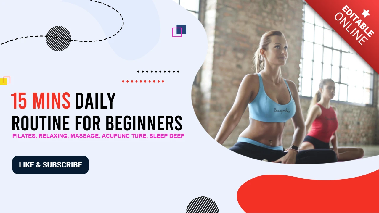 Yoga studio youtube kanaal thumbnail post ontwerpsjabloon