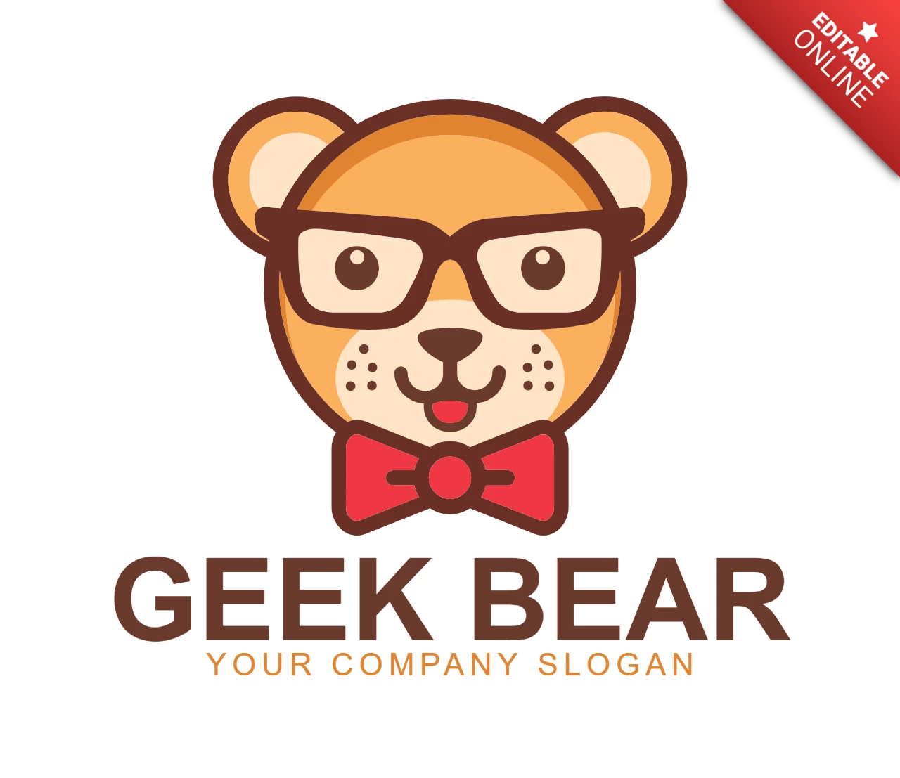 Geek Bear Logo Design Template