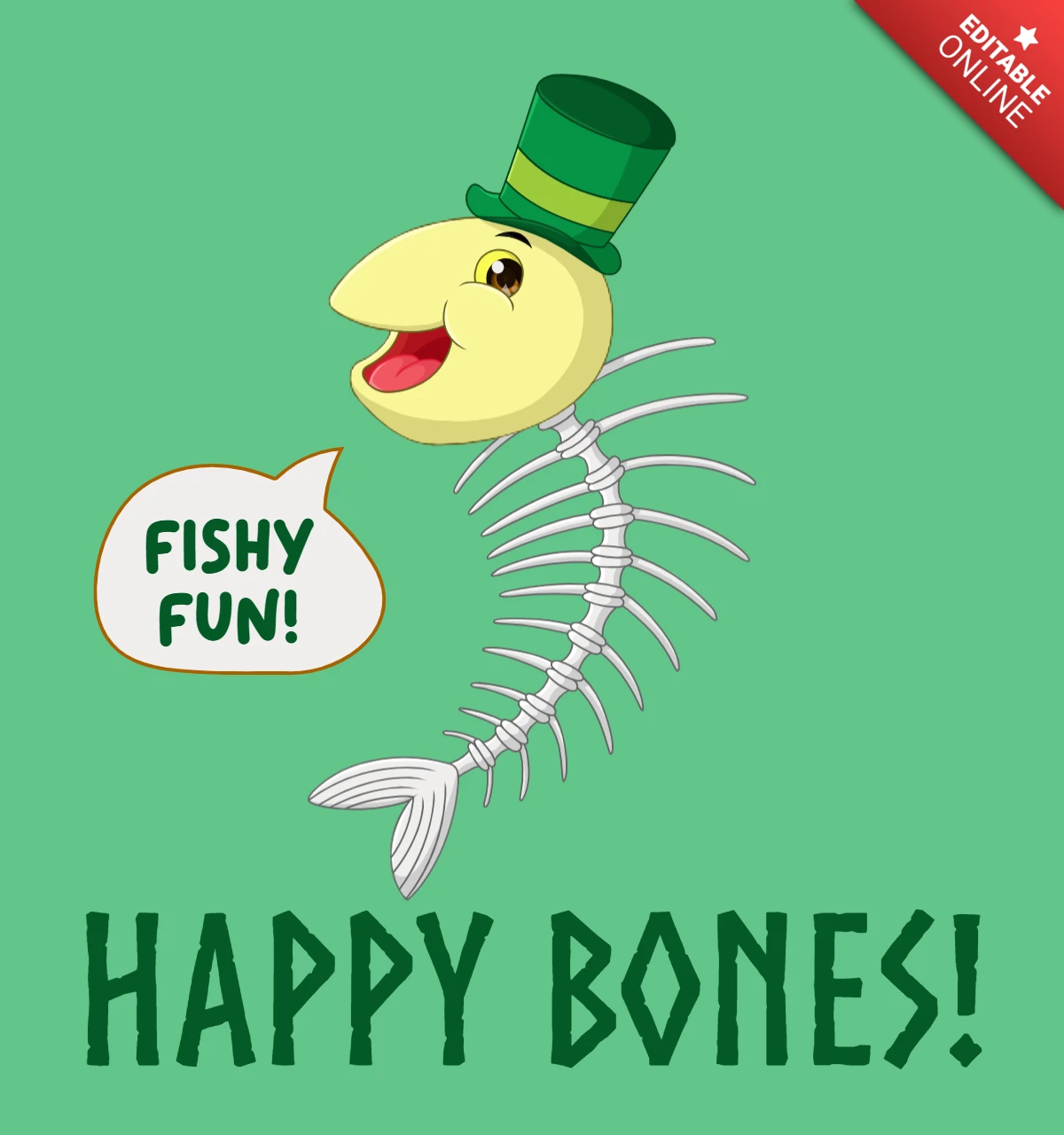 Whimsical Fish Skeleton Design Template for Fun Celebrations