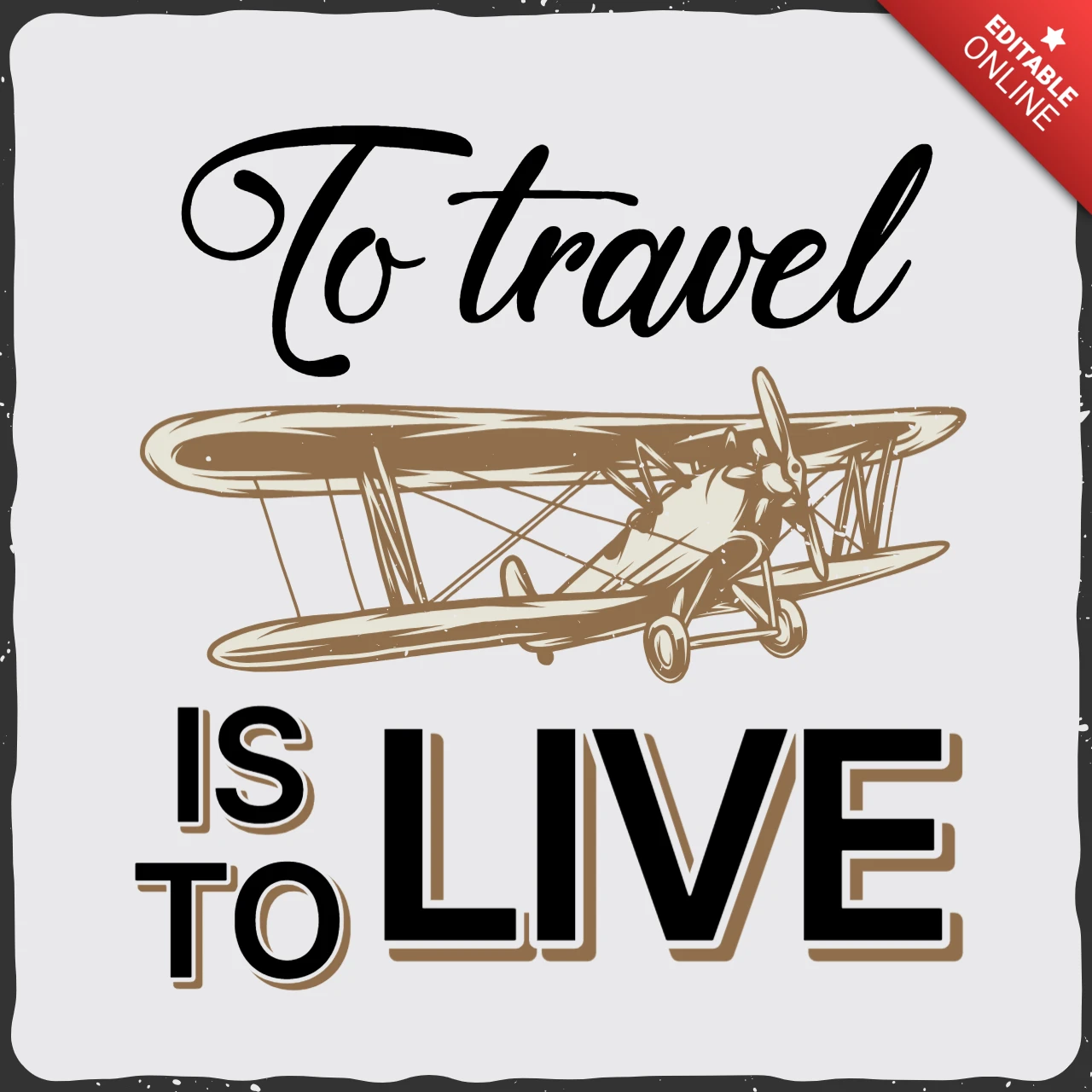 Viajar es vivir plantilla de diseño de camiseta de aviador