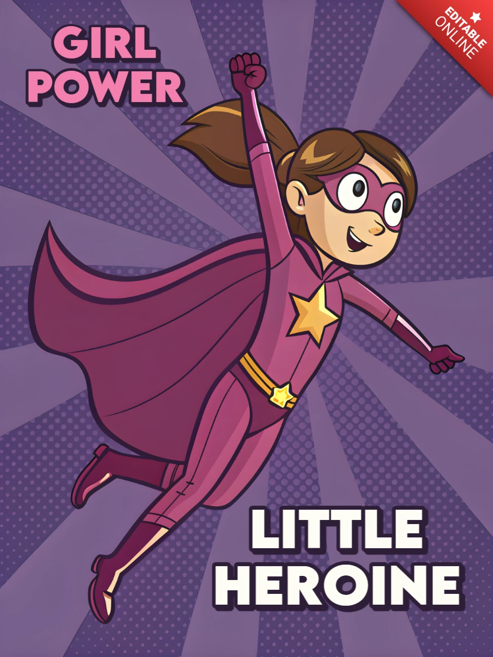 Design del supereroe del potere femminile per l'abbigliamento dei bambini