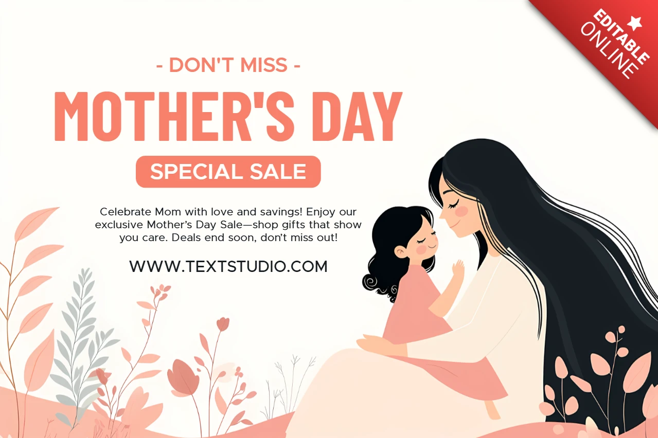 Plantilla de diseño de venta para el Día de la Madre - elegante estilo floral para celebrar a las mamás