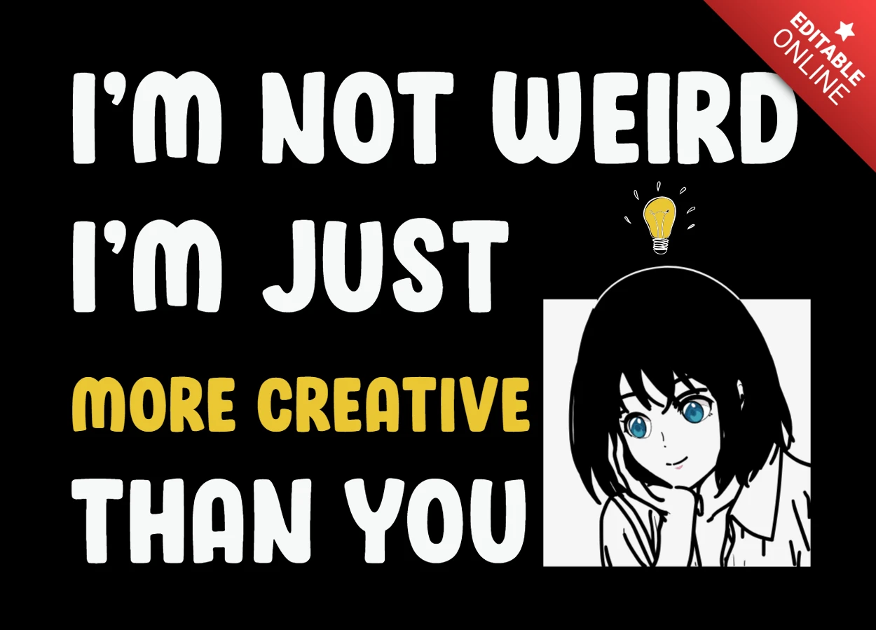 No soy raro solo soy mas creativo anime t-shirt design template