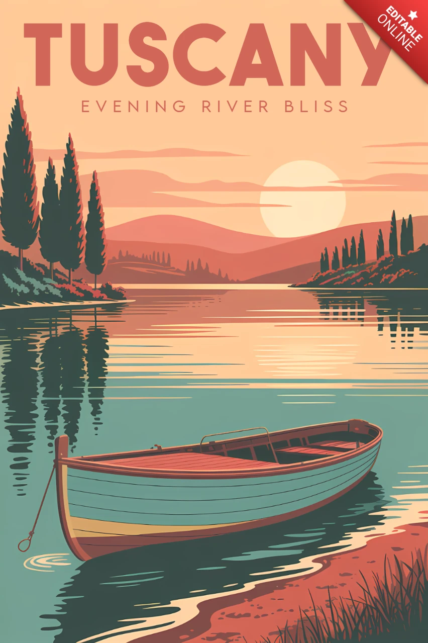 Vintage Toscane ontwerp sjabloon voor reisposter
