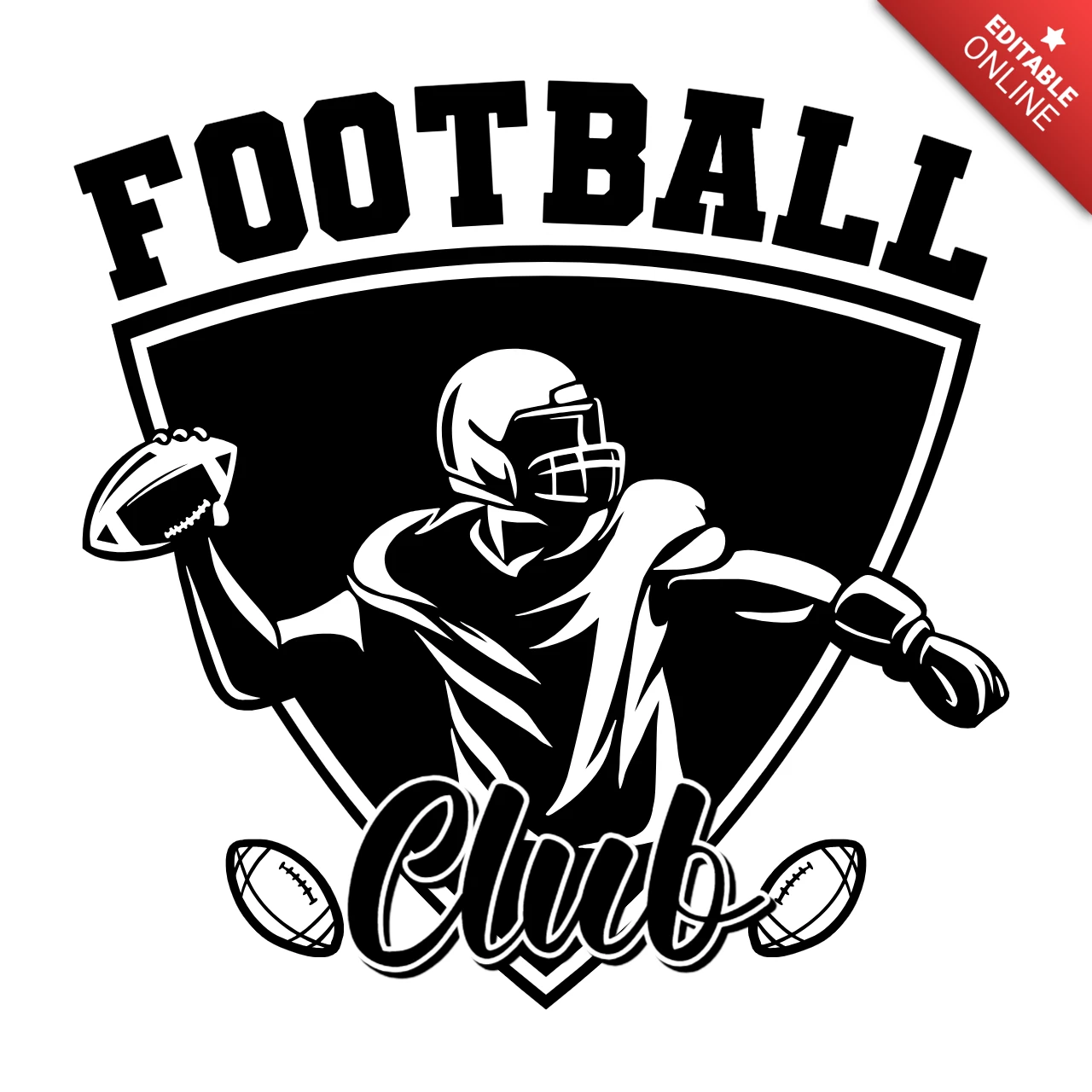 Modèle de logo pour le badge d'un club de football américain