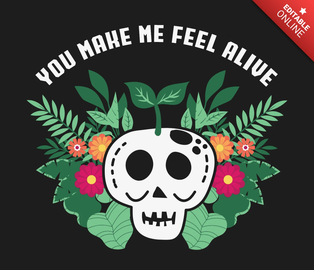 Modelo de design de camiseta de caveira com árvore