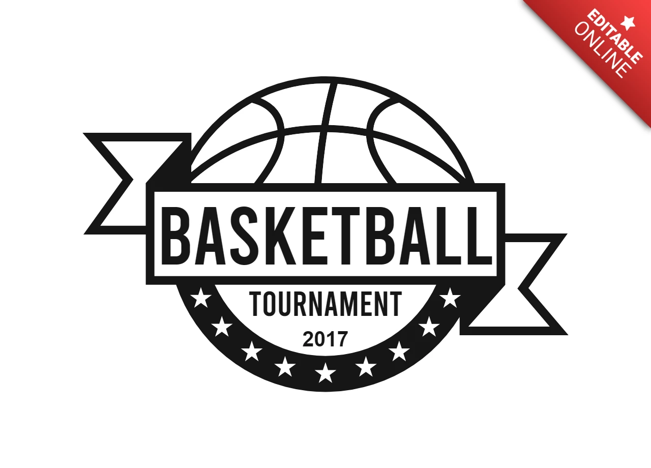 Vorlage für das Design des Sportlogos für Basketballturniere