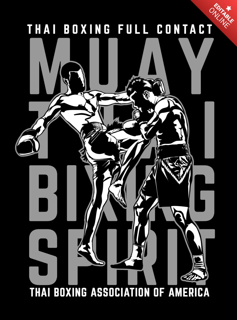 Thai Boxing Association Of America T-shirt Design Template