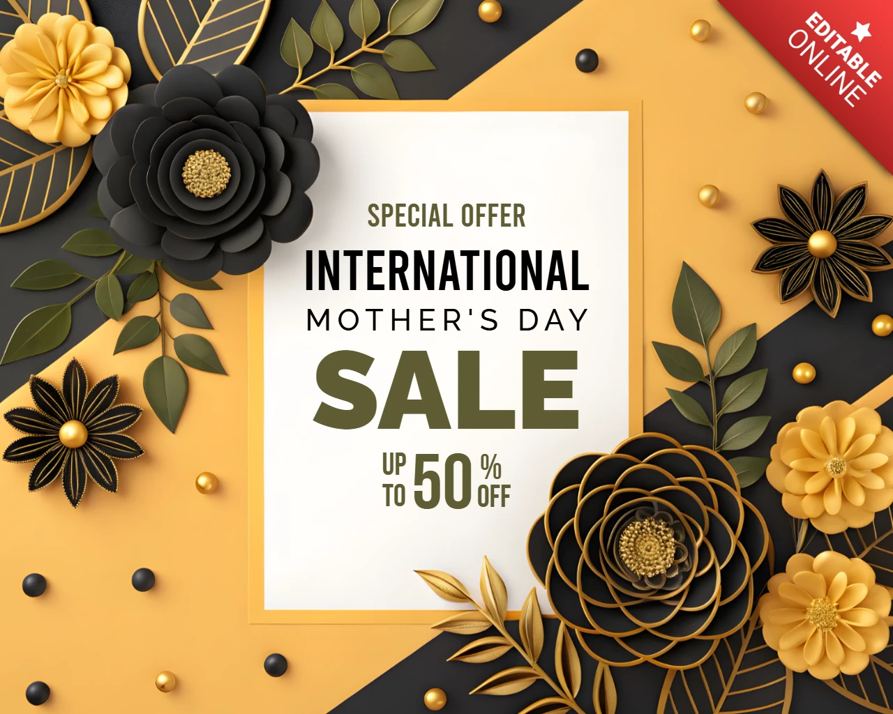 Elegante florale Design-Vorlage für den internationalen Muttertag Verkauf - bis zu 50% Rabatt
