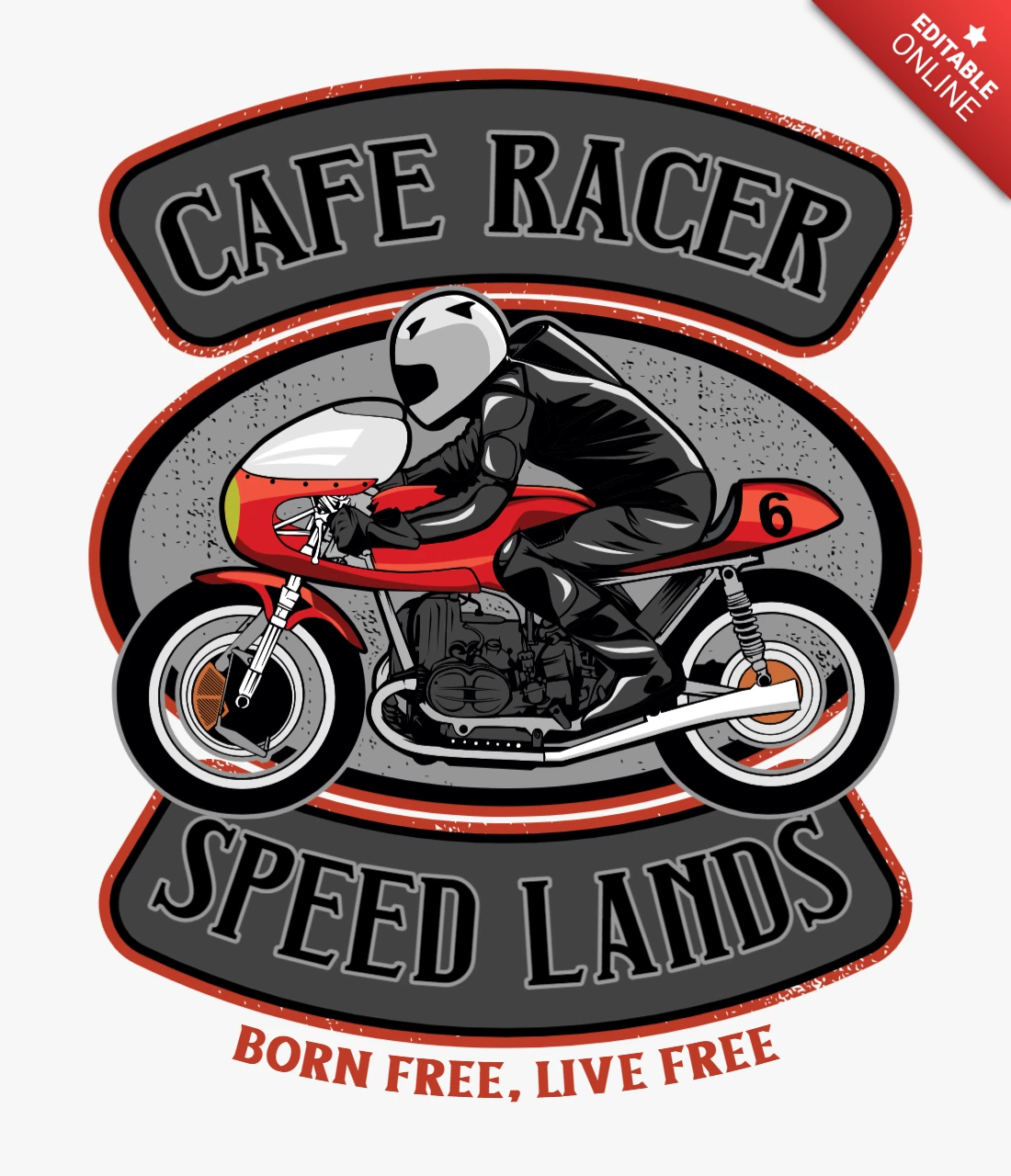 Plantilla de diseño de camiseta Cafe racer