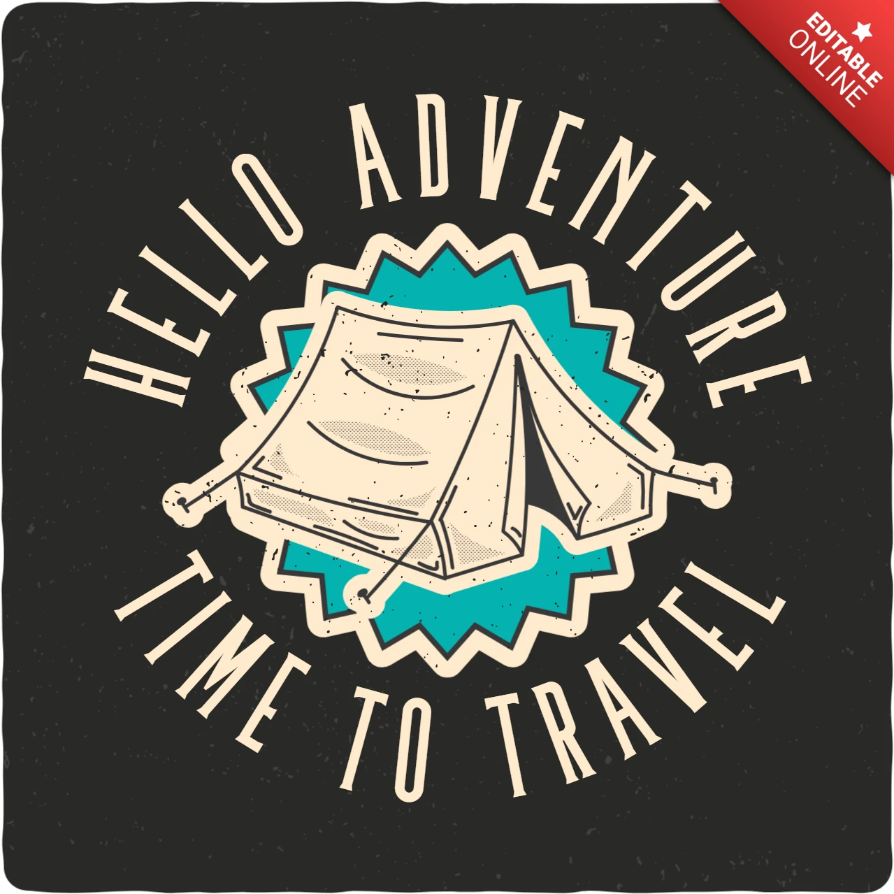 Hello Adventure Camp T-shirt Design Template