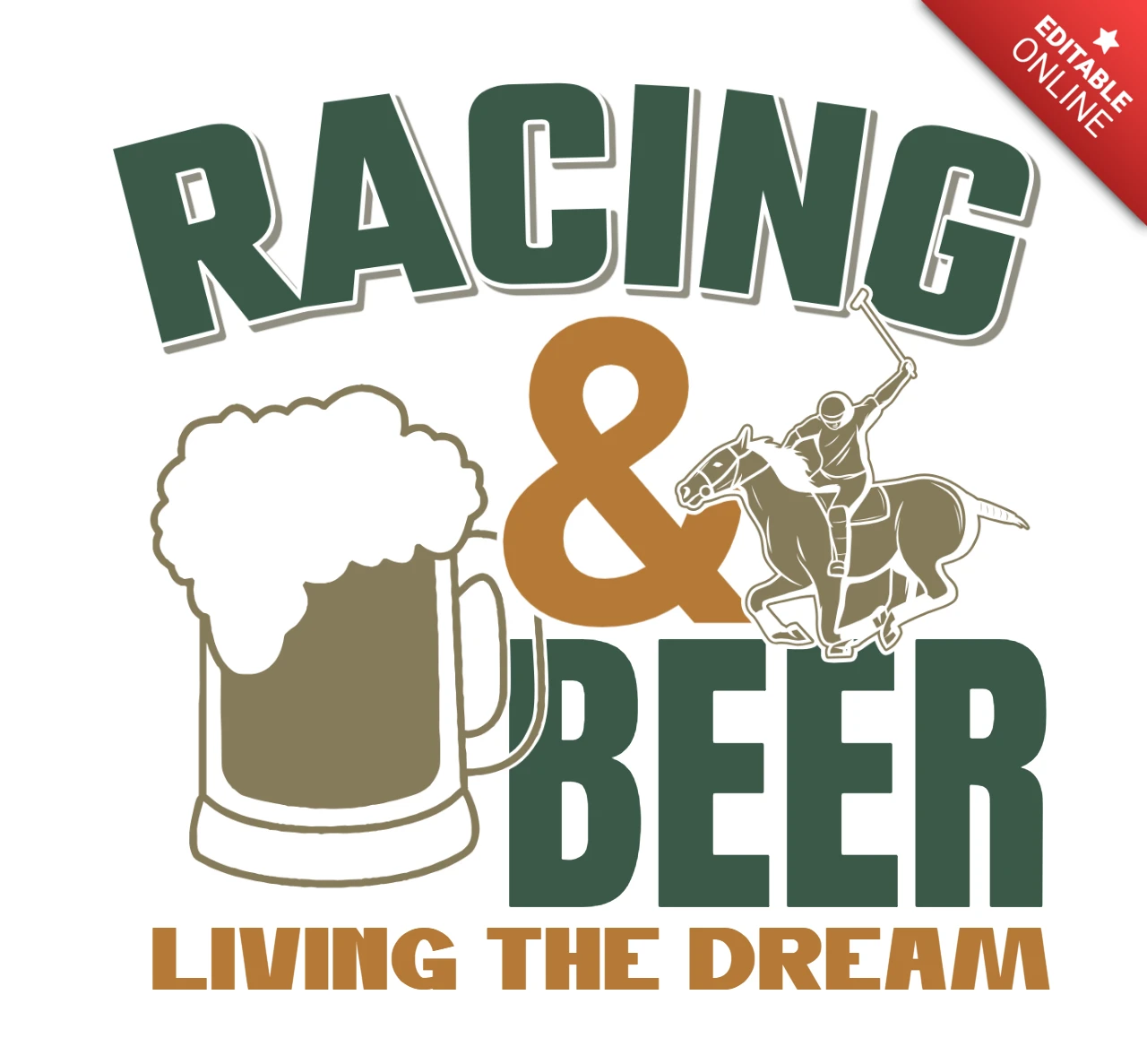 Vintage Racing & Beer Design Template: Living the Dream