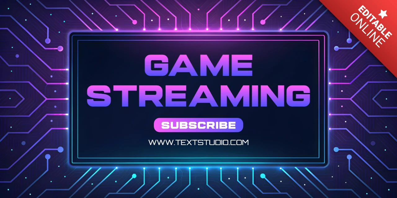 Conception de PCB néon pour modèle de couverture de chaîne de streaming de gamer reconnaissable